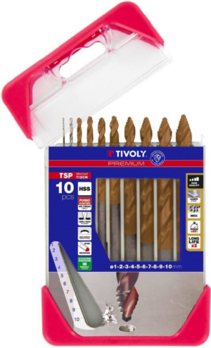 Tivoly HSS Smart Point Ti2CN Fusio 10 osaline puurikomplekt Ø1-10 mm
