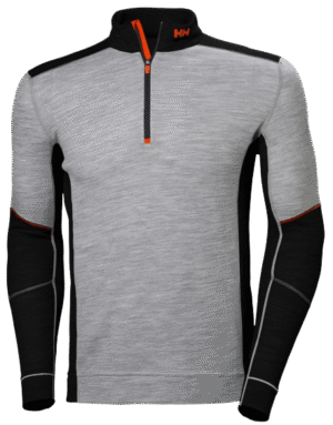 Helly Hansen Lifa merino polosärk lukuga, hall/must