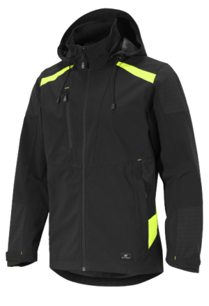 Björnkläder kerge softshell-jope, helkurdetailidega, must/kollane