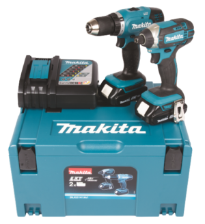 Combokit Makita DLX2141AJ (DDF453, DTD152) + 2x 18V 2.0Ah akut ja akulaadija