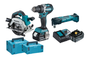 Combokit Makita DLX3138TJ (DDF484+DHS660+DTM51) + 2x 18V 5.0Ah akut ja akulaadija