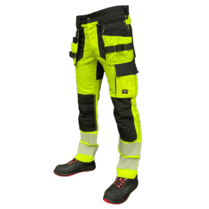 Pesso Tööpüksid ripptaskutega Uranus Flexpro kõrgnähtav CL2, kollane